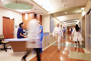 Busy Nurse's Station in Hospital